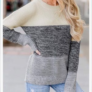 Cozy oversized striped sweater.